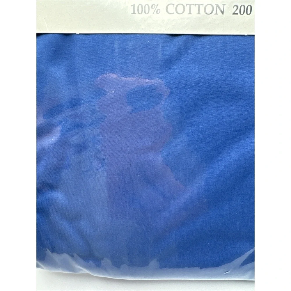Vtg Ralph Lauren Classic Mystic Blue TWIN Flat Bed Sheet USA Made 100% Cotton‎